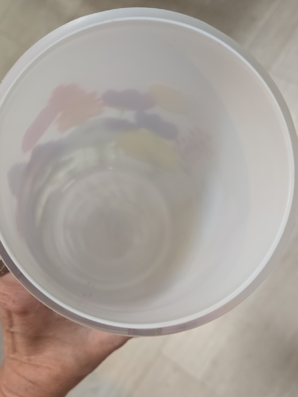 Milky White Floral Glass Cylinder Vase - Picture 5 of 6